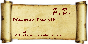 Pfemeter Dominik névjegykártya